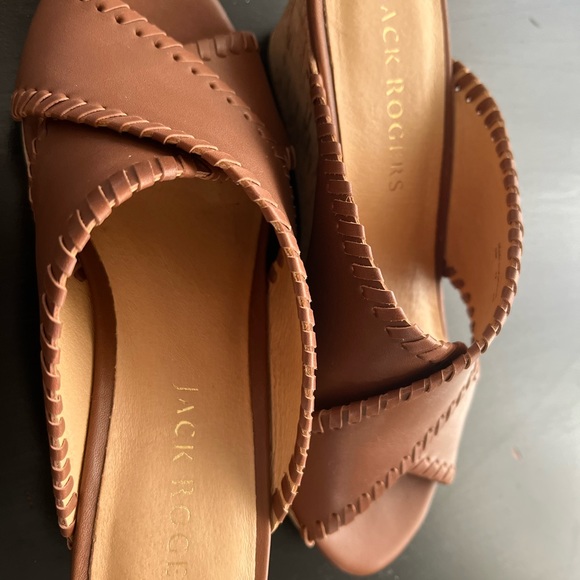 Brown Jack Rogers Wedges 9 - Picture 3 of 7
